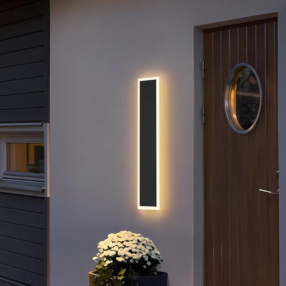 31.5Inch Modern Outdoor Wall Sconce,5.9Inch Wide Exterior LED Wall Light IP65 Waterproof 3000K for Porch Garage Courtyard