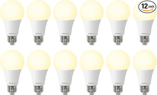 DEGNJU LED Light Bulbs Soft White 2700K, 100 Watt Equivalent LED Bulbs, A19 Standard Bulbs, 1500 LM, 15000 Hours, E26 Base, Non-Dimmable, 13W Warm White LED Bulbs for Bedroom Living Room, 12 Pack