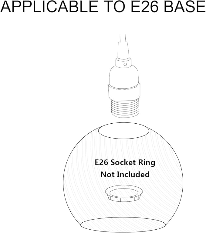 3 Pcs Clear Ripple Fitter Opening Lighting Fixture Globe Replacements, E26 Base 1-5/8 Inch Fitter, Globe Cover for Ceiling Wall Fixtures Lamp Posts or Streetlights