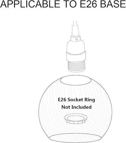 3 Pcs Clear Ripple Fitter Opening Lighting Fixture Globe Replacements, E26 Base 1-5/8 Inch Fitter, Globe Cover for Ceiling Wall Fixtures Lamp Posts or Streetlights