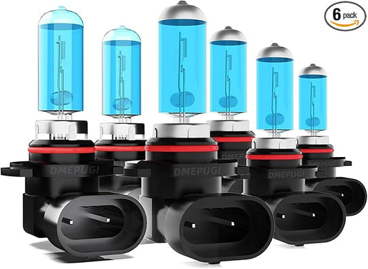 Compatible With Mazda CX-9 CX9 2007-2012 halogen lights,9005/HB3/H10 High Beam+ H11/H8/H9 Low Beam+ 9006 Fog Light Combo,Bright Halogen Replacement Headlight Bulbs,Plug N Play,Pack of 6