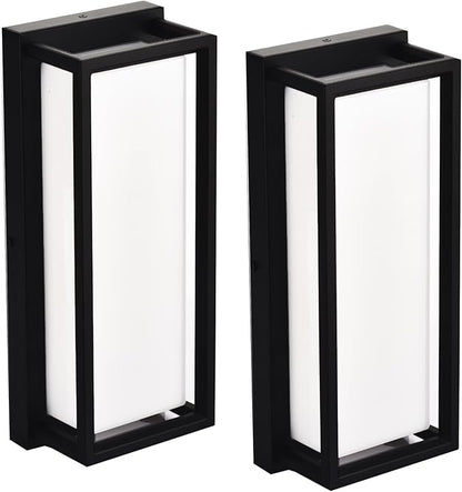 Dimmable LED Outdoor Wall Sconce, Modern Porch Lights 2700K 3000K 3500K 4000K 5000K 5 Colors Changeable,1400 Lumens Exterior Up Down Outdoor Wall Lights for House,Garage Door 2 Pack