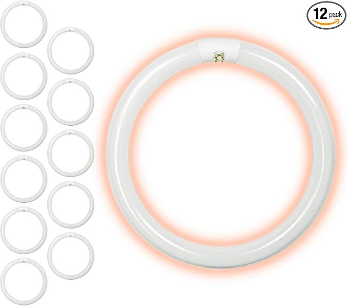 GoodBulb 32-Watt 12 Inch T9 Fluorescent Circline Light Bulb 4100K Cool White Color G10q Base 2027 Lumens 10,000 Life Hours 80 CRI Pack of 12 Bulbs
