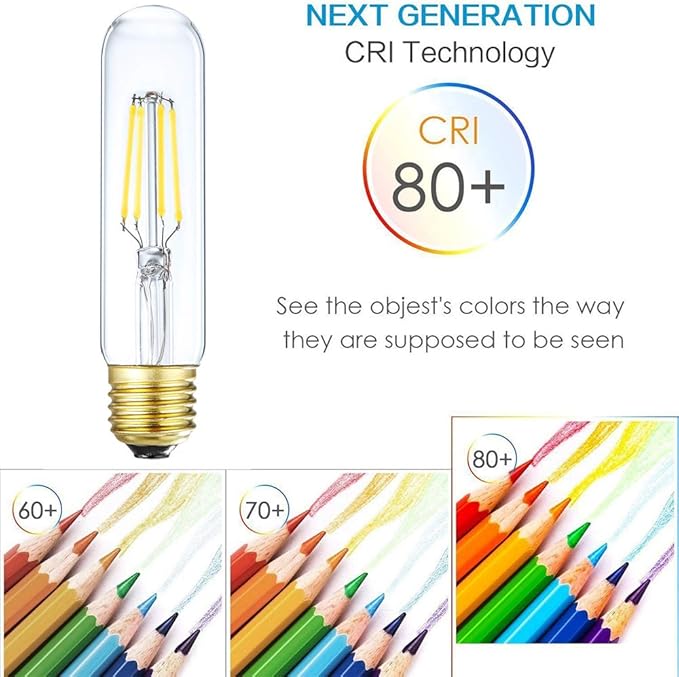 Leools Dimmable Edison Led Tubular Bulb T10,4W Vintage Led Filament Light Bulb 40W Incandescent Bulb Equivalent, 4000K Daylight,E26 Medium Base,3 Pack.