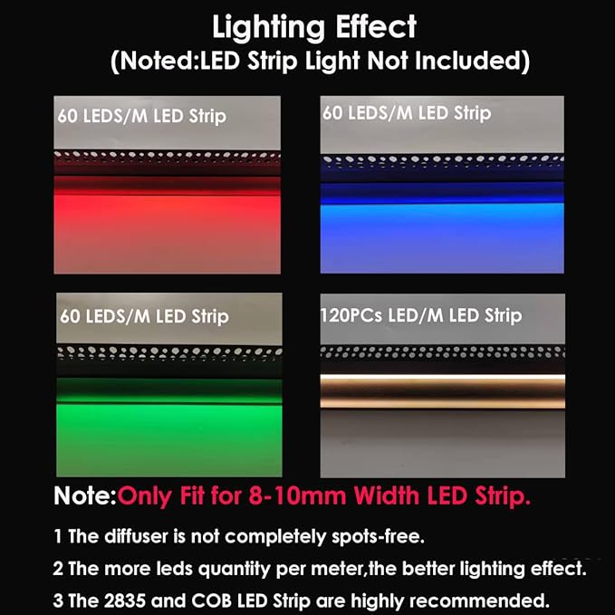 Besseto Black Baseboard LED Aluminum Channel,3 x 2m Toe Kick LED Strip Light Aluminum Channel Profile Skirtingboard Baseboard Light for Living Room Bedroom Kitchen Home Theater(3Pack 2M/6.6FT)