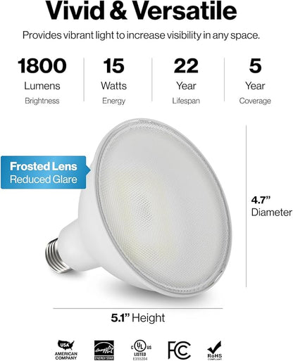 Sunco 30 Pack Outdoor Flood Light Bulbs, PAR38 LED Flood Lights Waterproof, 1800 LM, 15W (150W Equivalent), 3000K Warm White, Dimmable, E26 Base, Wet Rated UL