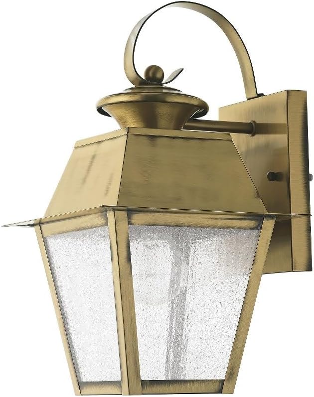 Livex Lighting 2162-61 Mansfield 1-Light Outdoor Wall Lantern, Charcoal