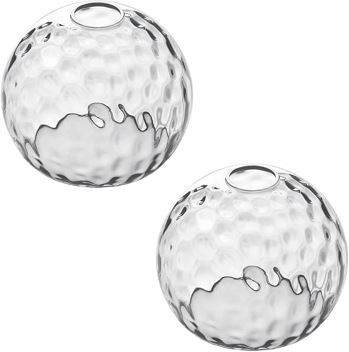 ANYLOVE Frosted Glass Globe Shade，Fixture Replacement Shade,7" Diameter, Replacement with 1.65 Inch Fitter for Wall Lamps Chandeliers or Ceiling Light,2Pack