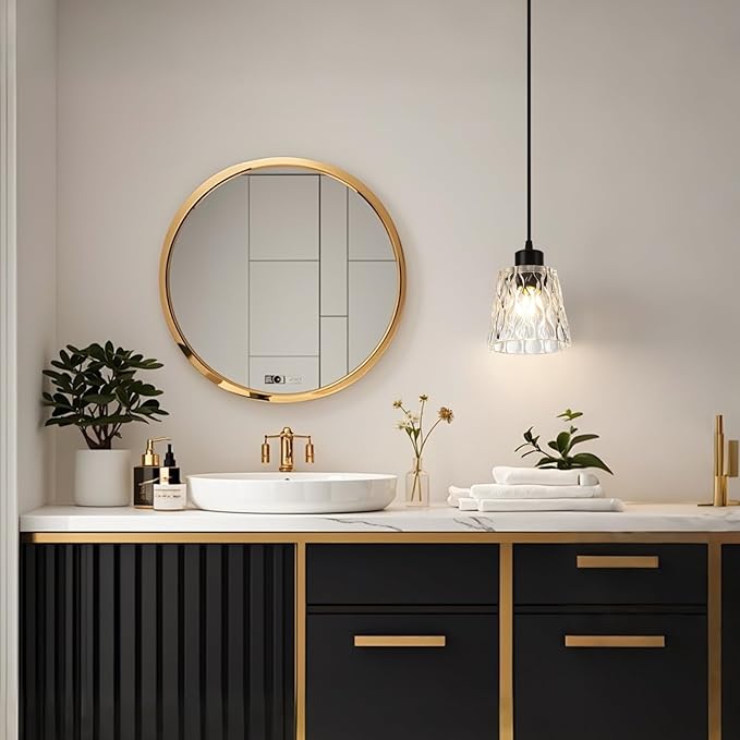 Textured Glass Lamp Shades with Decorative Pattern, 1-5/8 inch Fitter, Cylinder Glass Shade Covers Replacement Globe for Pendant Light fixtures Floor lamps Wall Sconces,3 Pack