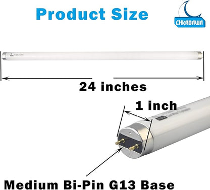 24 Inch Fluorescent Light Bulb F17T8/841 17 Watts, 2 Ft T8 17W Cool White 4100K Straight Linear Fluorescent Tube, G13 Medium Bi-Pin Base, 6 Pack