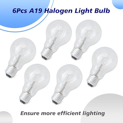 6Pcs 043168787963 Halogen Light Bulb for A19 Bulb Types 43 Watt 120V Replace 78796 E26 Thread Suitable for Table Lamps