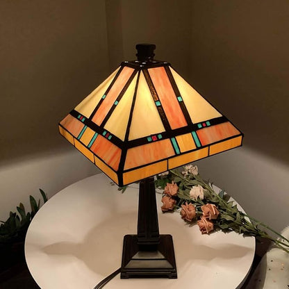Bieye L10798 Mission Tiffany Style Stained Glass Table Lamp for Home Decoration