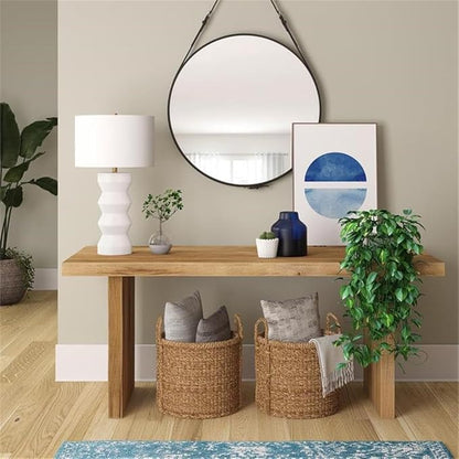 Carlin 28" Tall Ceramic Table Lamp with Fabric Shade in Matte White/White