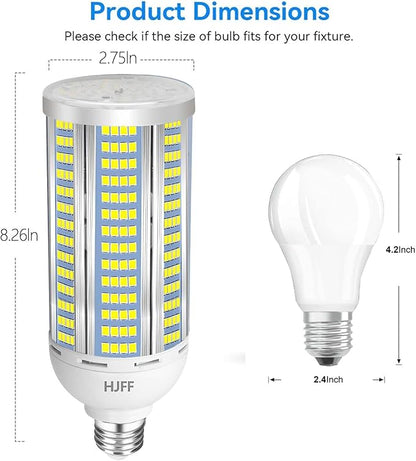 HJFF 2-Pack 100W LED Corn Light Bulbs,5000K,AC110-277V,15000lm,E26/E39 Base,LED Replacement Metal Halide HID CFL for Commercial Industrial Lighting Warehouse High Bay Light Fixture Garage Workshop