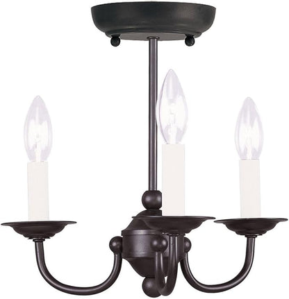 Livex Lighting 4153-04 Home Basics 3 Light Black Mini Chandelier, 14Hx14W