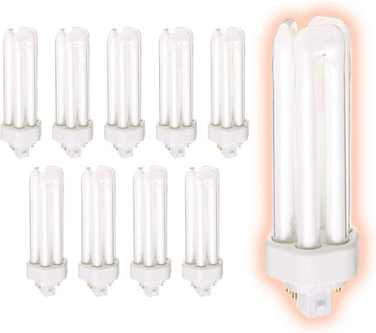 GoodBulb 32 Watt CFL Light Bulbs 4 Pin GX24Q-3 Base 5000K Daylight 32W High Output 2400 Lumens Triple Tube Compact Fluorescent Light Bulbs Plug-in Car Dealership Lighting 10 Pack
