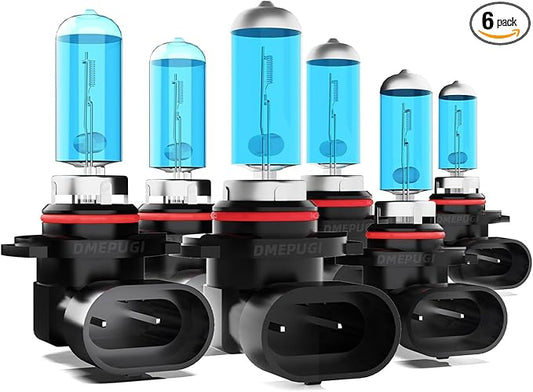 Compatible With Chevy Avalanche 2002-2005 headlight bulbs, Halogen 9005 9006 Headlight Bulbs High and Low Beam, 9145 Fog Light, 6000K Bright White, Plug n Play, 6-Pack