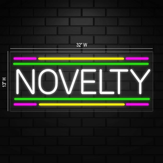 Novelty Neon Sign for Retail Displays | Value priced LED Flex Neon | Electronic Light Up LED Sign for Windows/Walls | 32"W x 13"H x 1"D