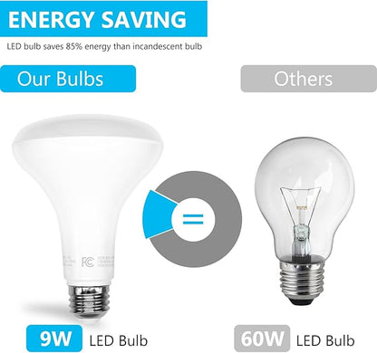 DAYBETTER 12Pack BR30 LED Light Bulbs Indoor Flood Light 65W Equivalent, Daylight White 5000K, Dimmable Recessed Light Bulb for Bedroom Kitchen Living Areas, 800 Lumens E26 Base