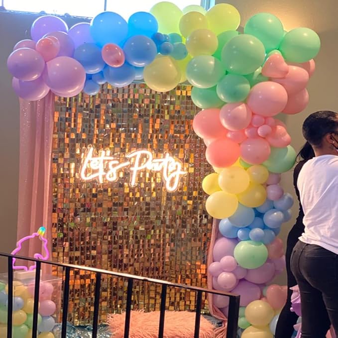 DIVATLA Let's Party Neon Sign for Decor, Large 23"X10" Light Up LED Signs for Birthday, Prom, Wedding, Celebrations, Warm White