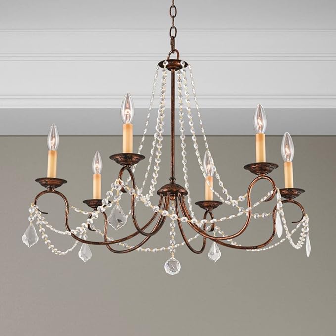 Livex Lighting 6516-48 Pennington 6 Light Chandelier, Antique Gold Leaf