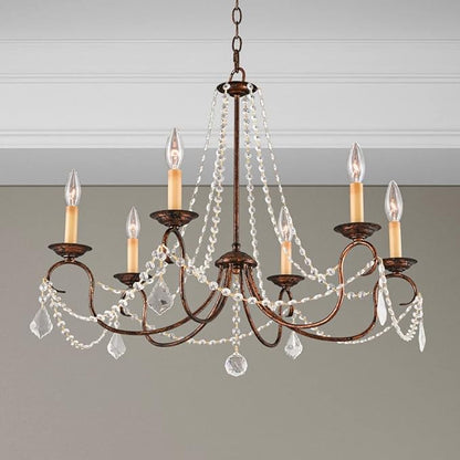 Livex Lighting 6516-48 Pennington 6 Light Chandelier, Antique Gold Leaf