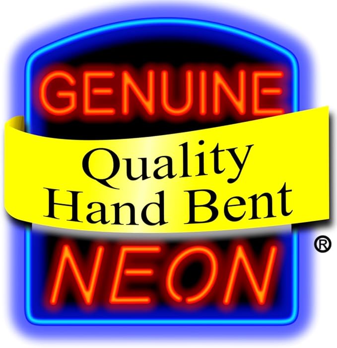 Neon Open Sign with Border - 24" wide x 11" high - Real, Quality Hand Bent Neon Sign - White Letters with a Blue Outer Border
