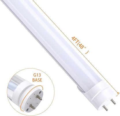 H&B Luxuries 20-Pack T8 LED 4FT Type A+B Light Bulbs 18W, 2300LM, G13 Base,Plug and Play or Ballast Bypass,T8 T10 T12 Fluorescent Bulbs Replacement, UL & DLC (5000K)