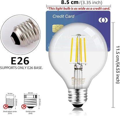 MASTERY MART 48 Pack G25 Globe LED Light Bulbs Dimmable, E26 [60W Equivalent], 5000K Daylight White, Vintage Decorative Filament Bulb for Bathroom Mirror, 5.5W LED, UL Listed, Energy Star