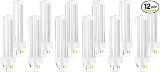 (12 Pack) PLC-13W 835, 4 Pin G24q-1, 13 Watt Double Tube, Compact Fluorescent Light Bulb, Replaces Philips 38327-3, GE 97596 and Sylvania 20671