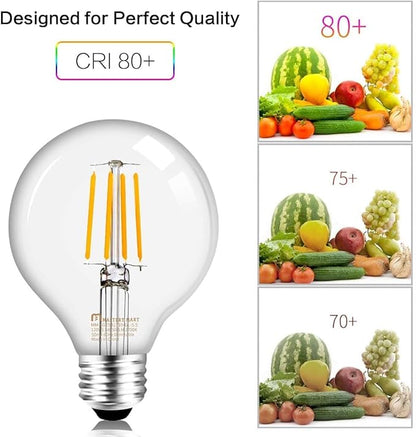 MASTERY MART 36 Pack G25 Globe LED Light Bulbs Dimmable, E26 [60W Equivalent], 2700K Soft White, Vintage Decorative Filament Bulb for Bathroom Mirror, 5.5W LED, UL Listed, Energy Star