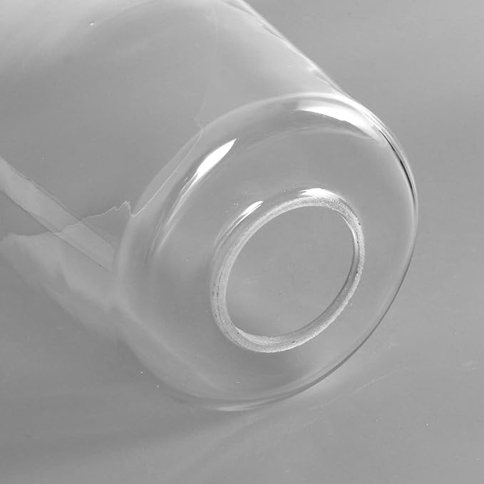 2 Pack Clear Glass Shade, Modern Light Fixture Replacement Globe or Cover with 1-5/8-Inch Fitter for Chandelier Wall Sconce Pendant Light, G0026