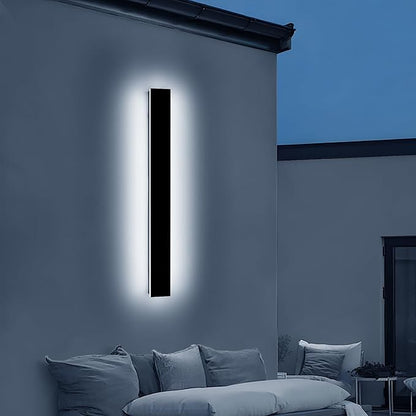 39.3inch Modern Outdoor Wall Light, Black Outside LED Wall Sconces, 6000K Cold White, 36W, IP65 Waterproof, Long Linear Exterior Lighting Fixture for House, Garage, Porch, Garden