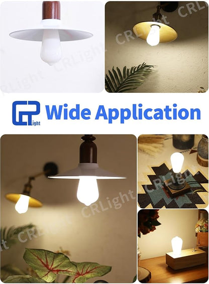 CRLight Dimmable Opal Edison Bulbs, ST58 = ST19 4000K Neutral White, 8W 80W 800LM, E26 Base, Vintage Milky Glass Decorative LED Light Bulbs, 90+ CRI, for Living Room, Home Decor, Ceiling Fan, 8 Pack