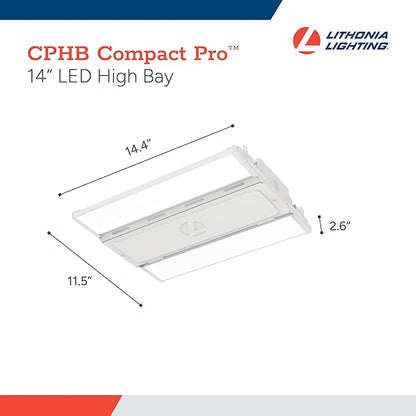 Lithonia Lighting Compact Pro LED High Bay Light, Ceiling Lighting Fixture, 12,000 Lumens, 5000K Daylight, Dimmable LED Work Light for Garage and Warehouse, MVOLT 120-277V (CPHB 12LM MVOLT 50K)