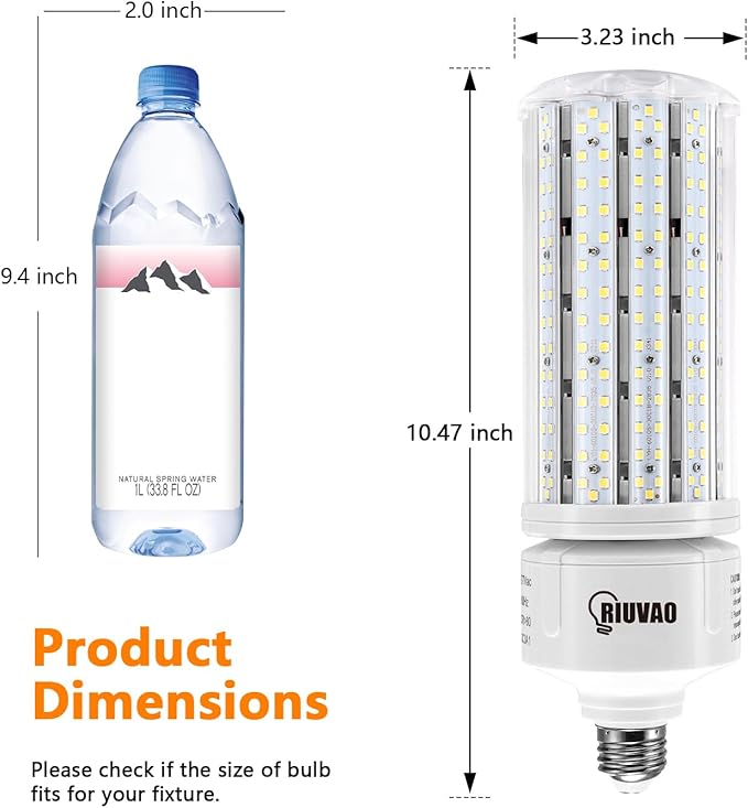 LED Corn Light Bulb 100W Super Bright 15000Lm 5000k E26 /E39 Led Corn Bulb, 1000W Equivalent CFL Metal Halogen HID Led Bulb for Outdoor Indoor Area Garage Basement Warehouse