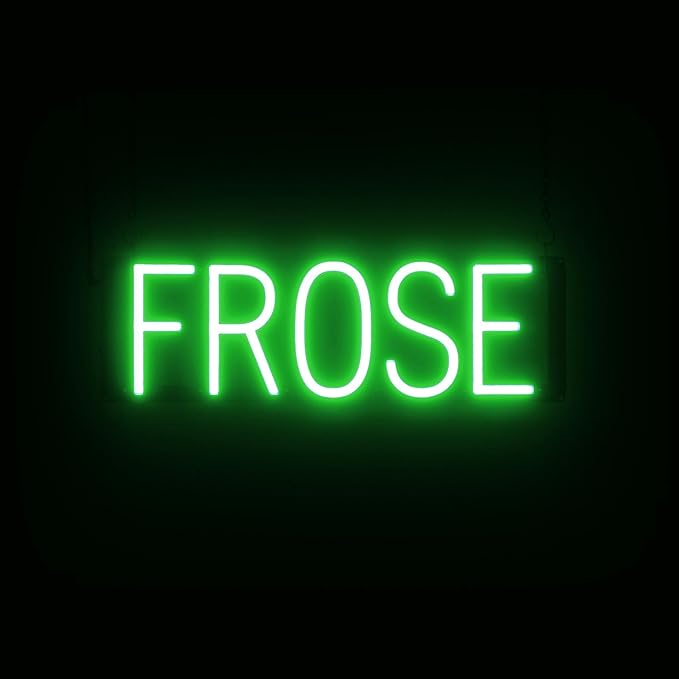 SpellBrite FROSE Sign | Wine-Related Sign with Neon Look, Green LED Light Source | 19.8" x 6.3"