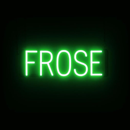 SpellBrite FROSE Sign | Wine-Related Sign with Neon Look, Green LED Light Source | 19.8" x 6.3"