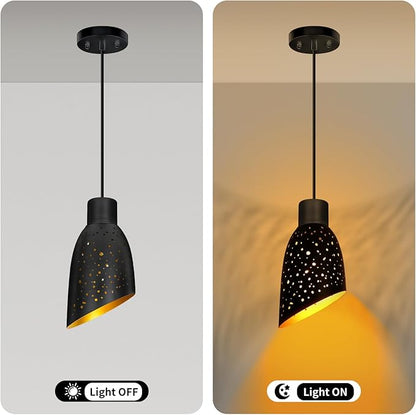 Small Lamp Shades Set of 2, ALUCSET Metal Lampshades 5.9" High x 4.7" Diameter x 1.65" Fitter, Torchiere Floor Lamp Shade Replacement, Laser Starlight Slanted Metal Standing Light Bulb Cover