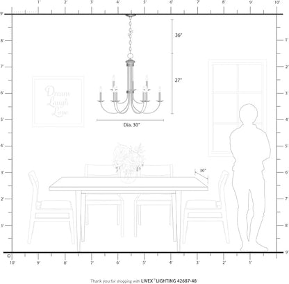 Livex Lighting 42687-04 9 Light Black Chandelier