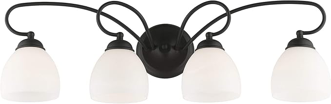 Livex Lighting 4754-04 Brookside 4-Light Bath Light, Black