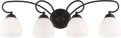 Livex Lighting 4754-04 Brookside 4-Light Bath Light, Black