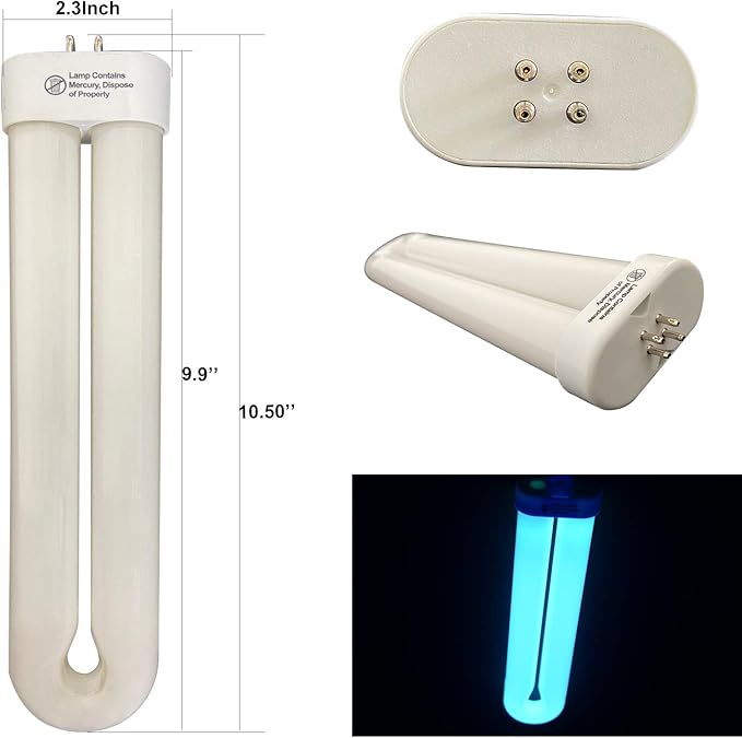 junxing BF190 Replacement Fluorescent Bulbs, Black Light Bulb Compatible with BK-40D, FUL32T8/BL 365nm, U Shape BL Fluorescent lamp,10 inch 32 Watt 2 Pack