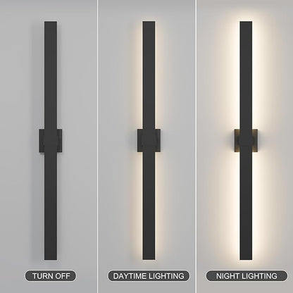 LamQee 47.2 In Aluminum Long Outdoor Wall Lights, 3000K 1760LM LED Waterproof IP65, Modern Exterior Lighting Fixture Linear Outdoor Sconce Wall Mount Outside Lighting for House Porch Patio Garage Door