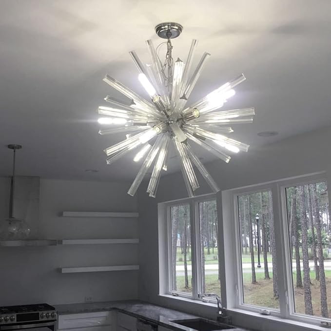 E26 LED Light Bulb,T10 Dimmable Led Tubular Bulb 8W,75 Watt Equivalent,T10 Led Bulbs 5000K Cool White,8.9In Edison Light Bulbs,Clear Glass,6Pack.