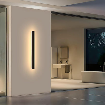Modern Outdoor Wall Lights 39.4" LED 3000K Outdoor Wall Light for House Exterior Wall Garage Entrance Lighting Fixtures IP65 Waterproof Long Strip Wall Sconces for Doorway Patio Passage