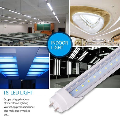 24 Pack T8 6FT 40W LED Tube Light Bulbs G13 Bi-Pin Base 6000K Cool White with Bright Dual-Row Leds 100W Fluorescent Tube Replacement 6 foot T10 T12 Indoor Light Fixture for Shop,Garage,Warehouse