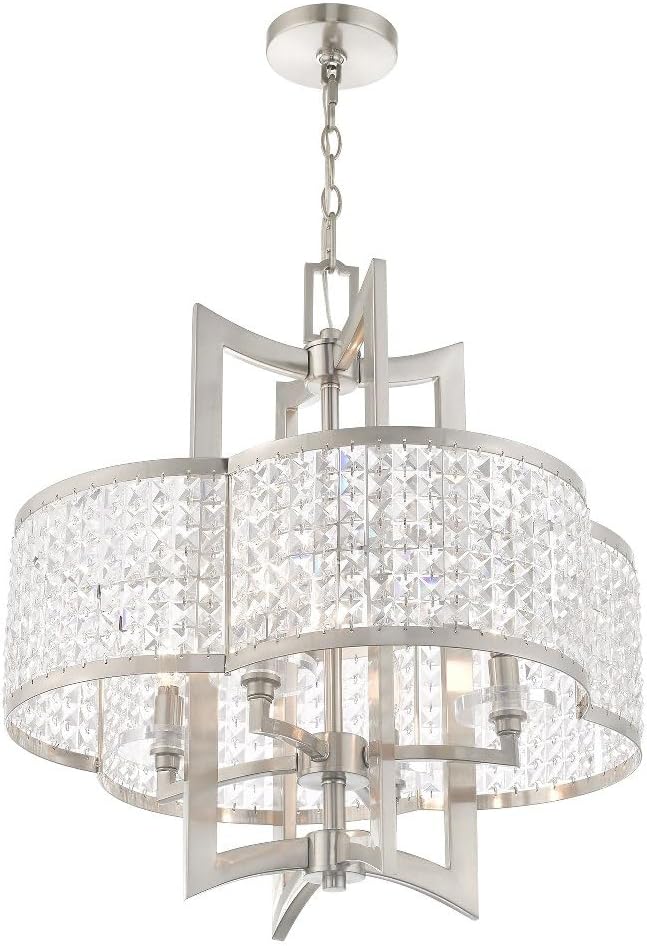 Livex Lighting 50575-91 Gramercy 4-Light Chandelier, Brushed Nickel
