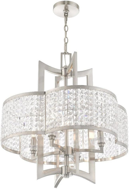Livex Lighting 50575-91 Gramercy 4-Light Chandelier, Brushed Nickel