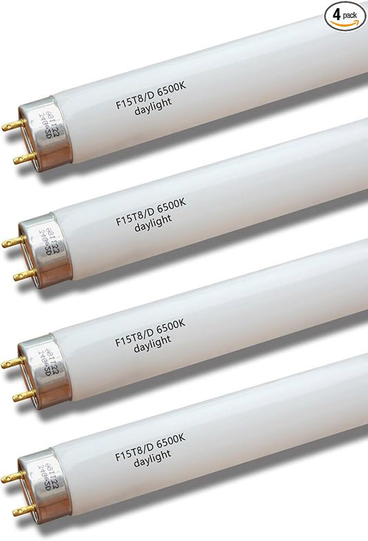 18'' Full Spectrum Daylight 15Watt Aquarium and Plant Light Bulb,Bright White 6500k Fish Tank Fluorescent Tube, Ra83+ High Color Rendering Index